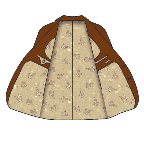 各顏色西裝圖展示不同花樣的內裡動圖