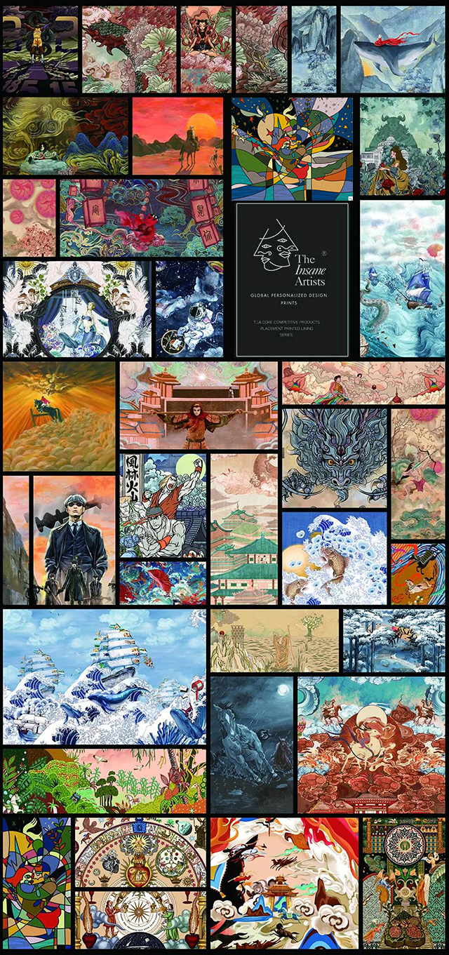 西裝內裡圖案排列而成的大圖