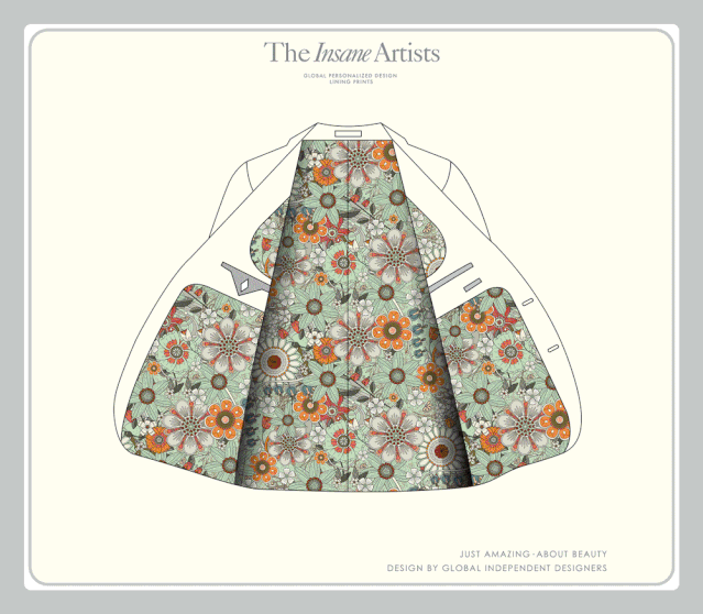 西裝內裡圖案動圖-東方花紋