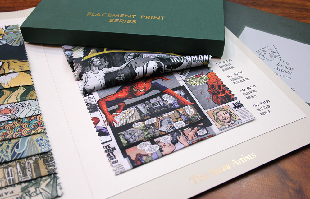 西裝內裡圖案布料本特寫-漫畫圖案