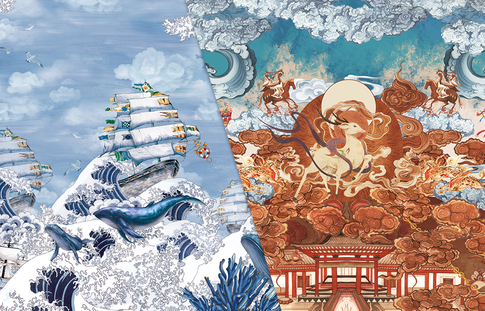 西裝內裡圖案-東方元素風格