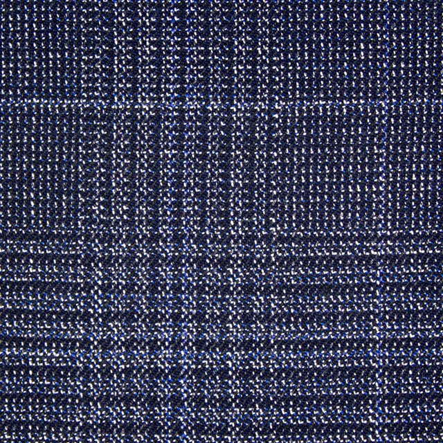 Zegna LOOP系列藍色灰色交錯西裝面料