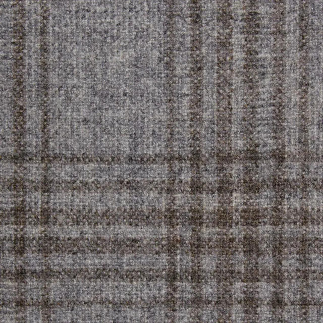 TROFEO CASHMERE系列西裝面料-淺灰棕色交錯格紋