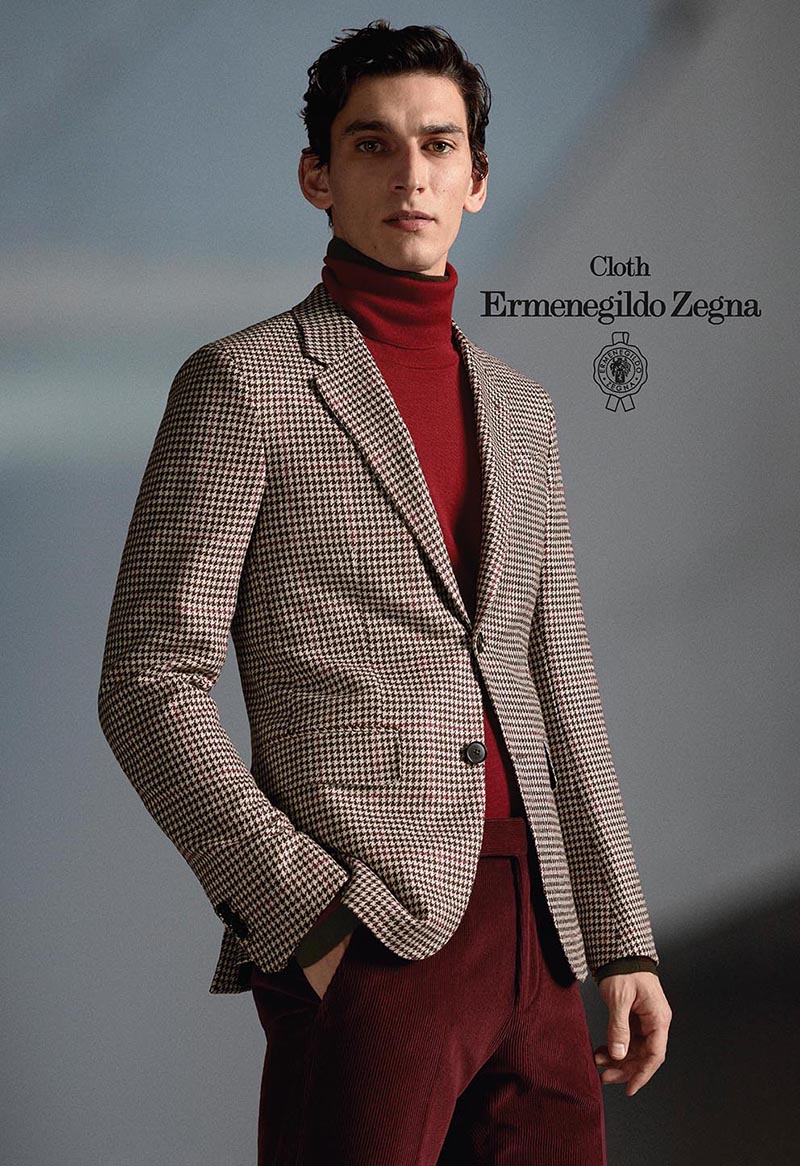 TESSITURA DI NOVARA系列-米色格紋西裝外套