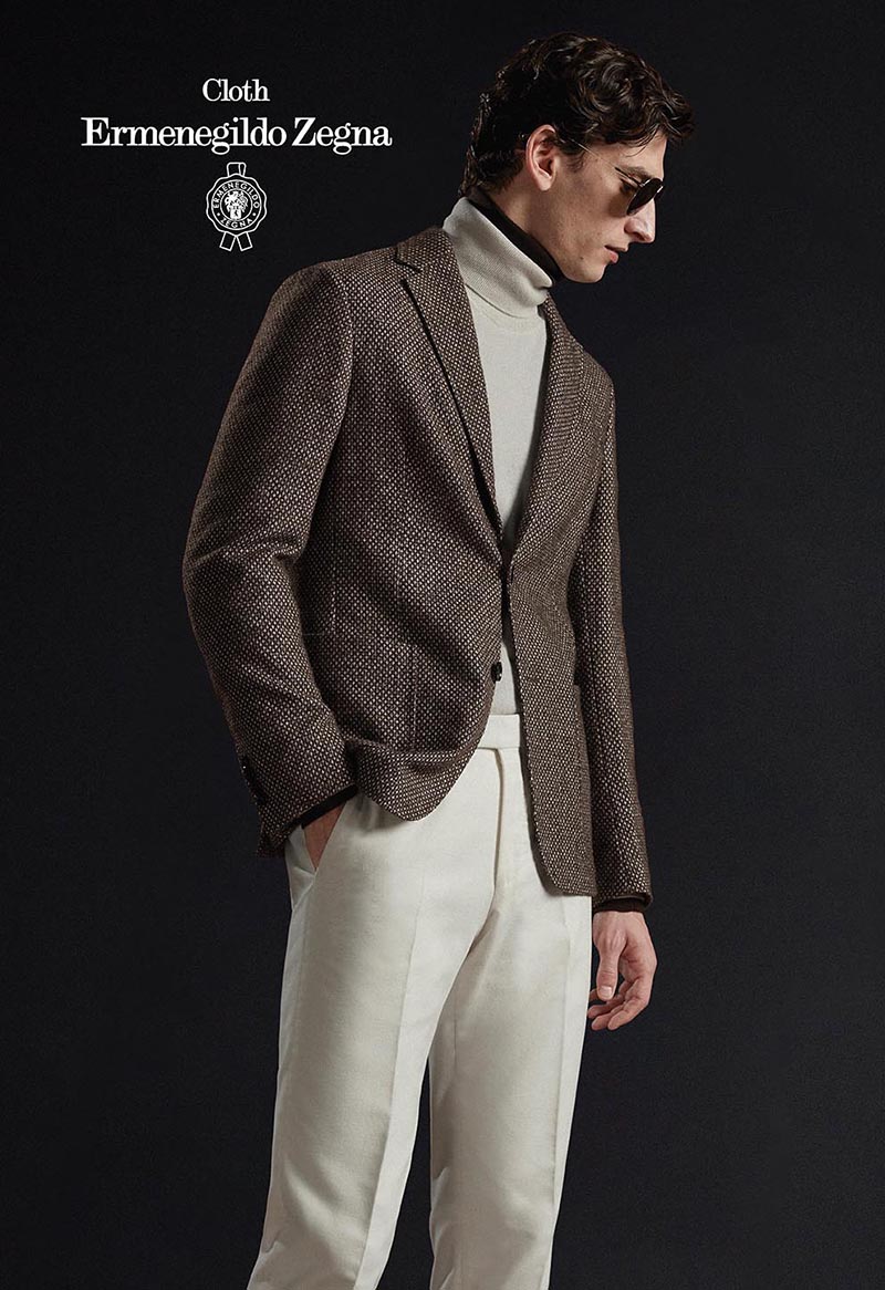 TESSITURA DI NOVARA系列-淺棕色格紋西裝外套