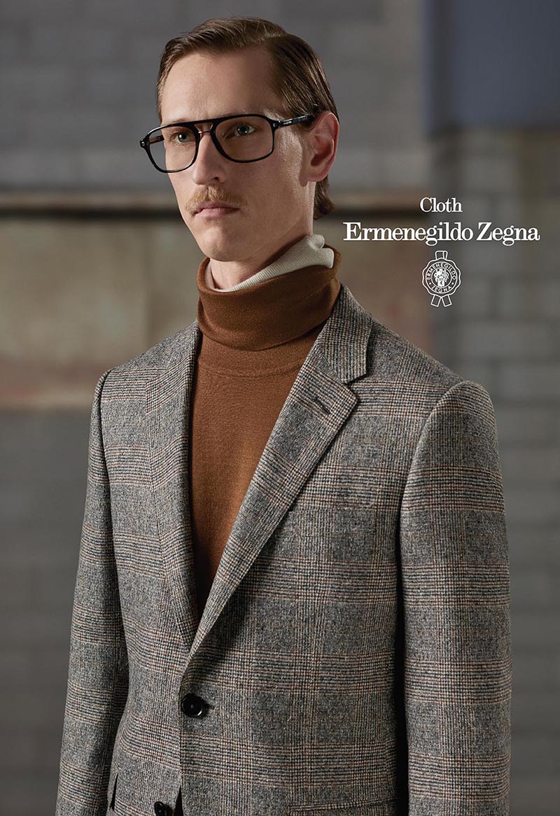 TESSITURA DI NOVARA系列-淺灰色格紋西裝外套