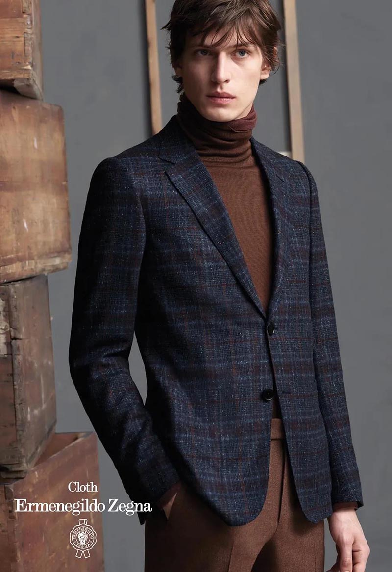 TESSITURA DI NOVARA系列-深灰格紋西裝外套