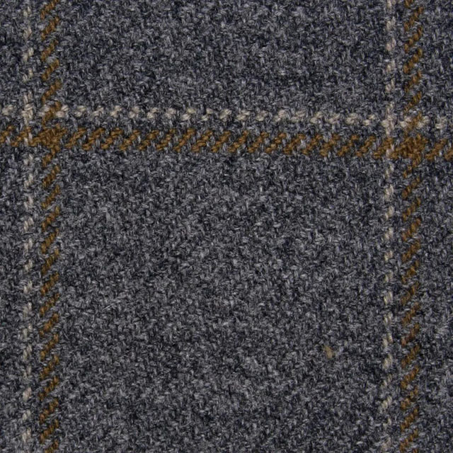 BABY CAMEL系列深灰色大格紋西裝面料