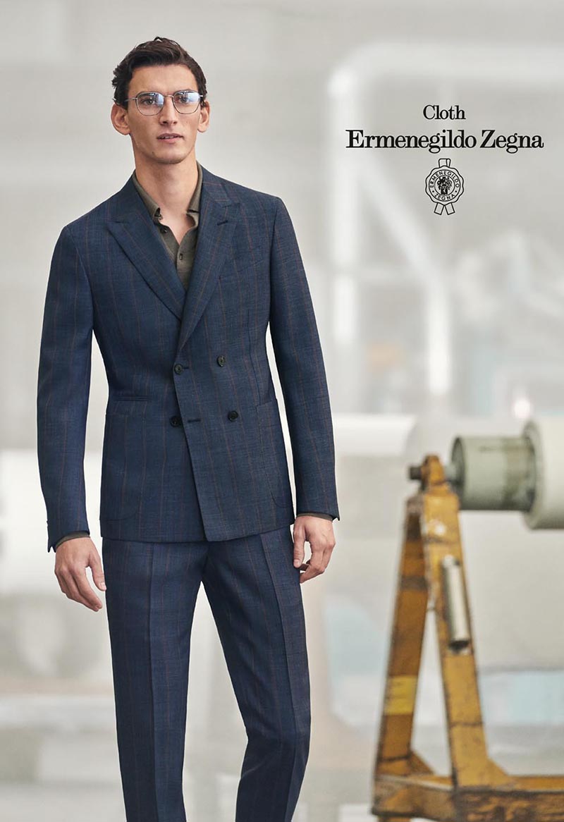 BIELMONTE系列藍色雙排釦西裝外套