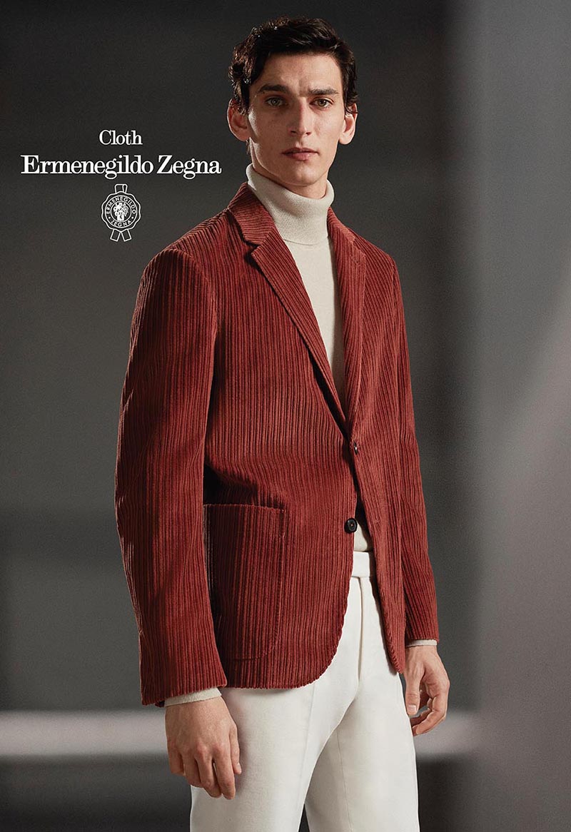 CASHCO系列黑色燈芯絨西裝外套