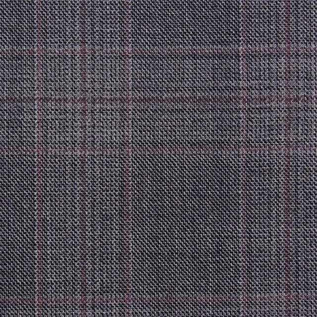 Zegna LOOP系列淺灰色格紋西裝面料