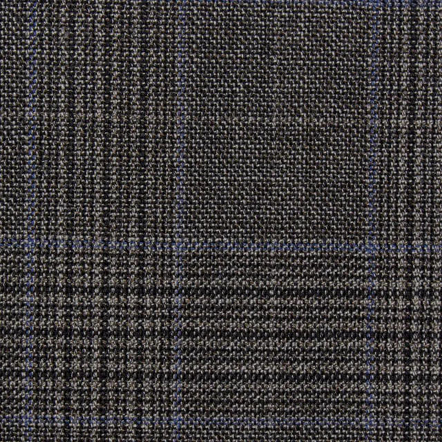 Zegna LOOP系列藍色格紋西裝面料