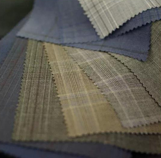 SCABAL-Galaxy系列藍色與棕色格紋面料