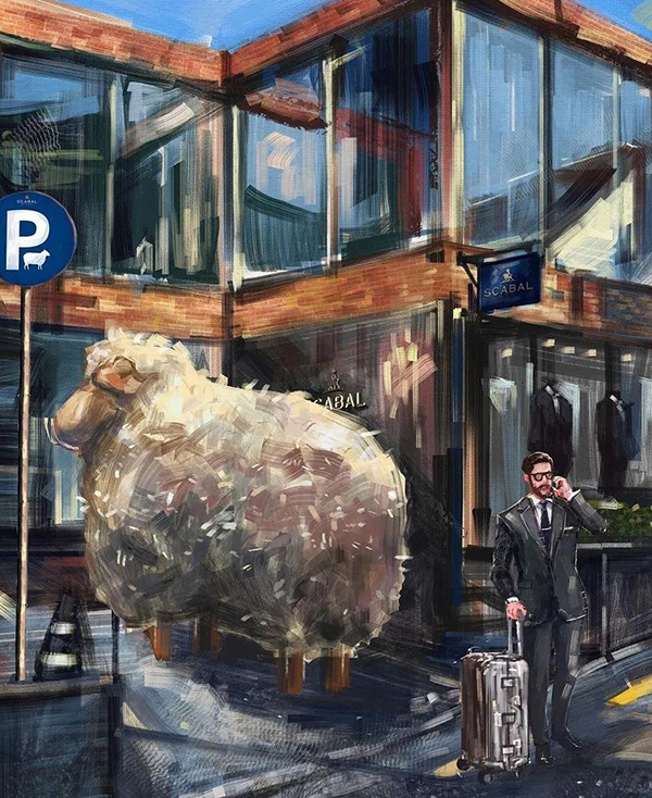 SCABAL西服店舖插畫