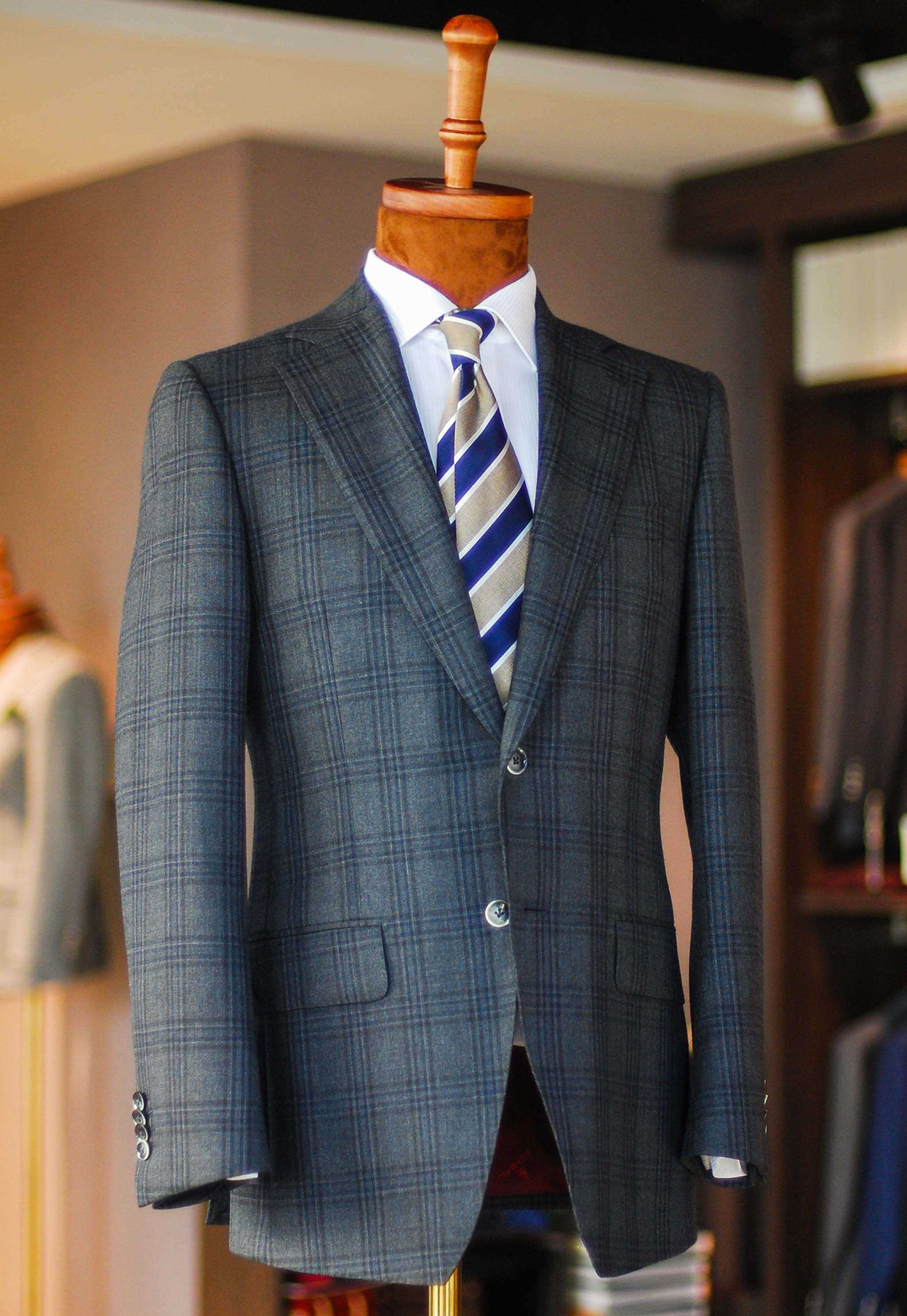 SCABAL-Tornado系列-灰色格紋西服