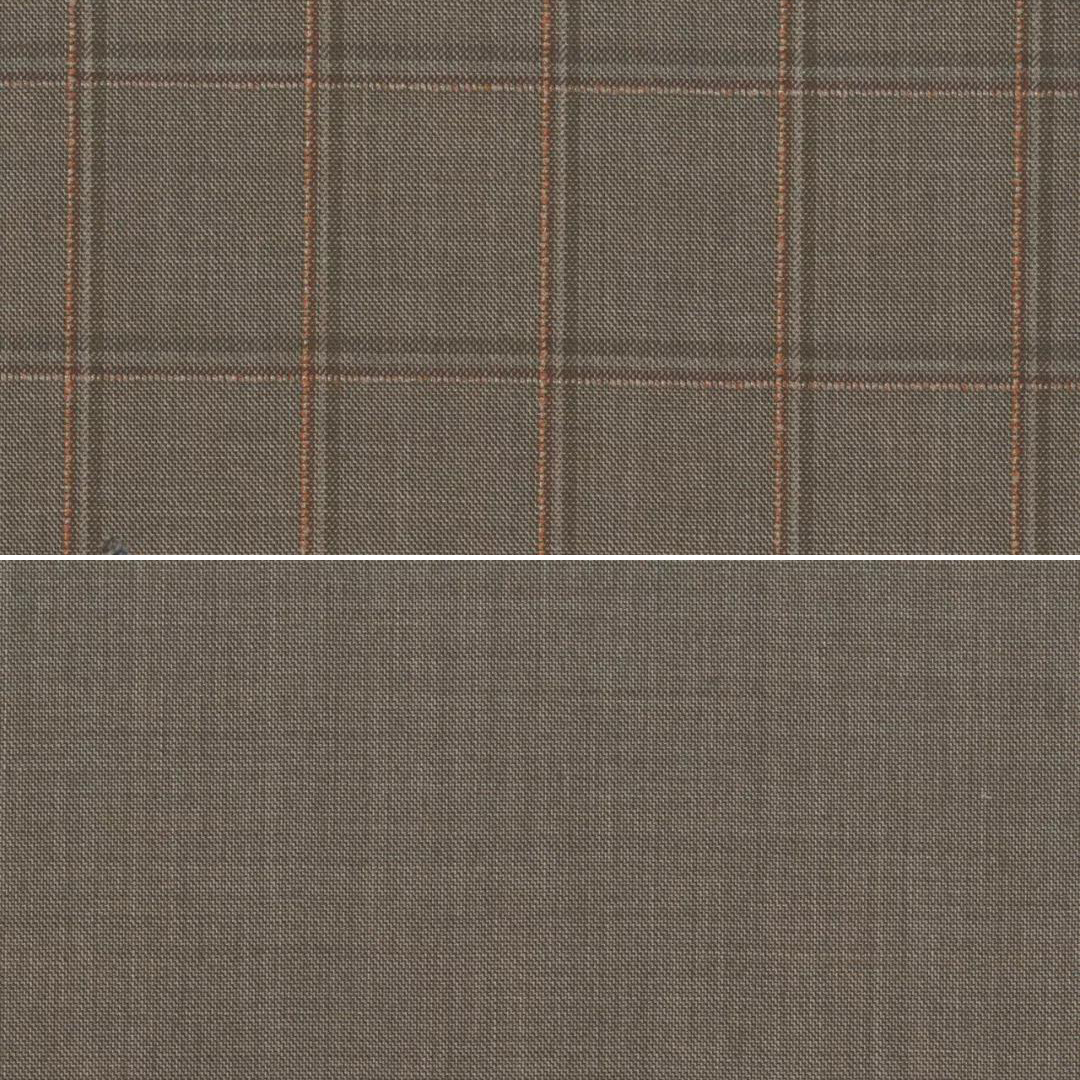 SCABAL-CROSSOVER 1+1=4系-棕色格紋面料與同色純色面料