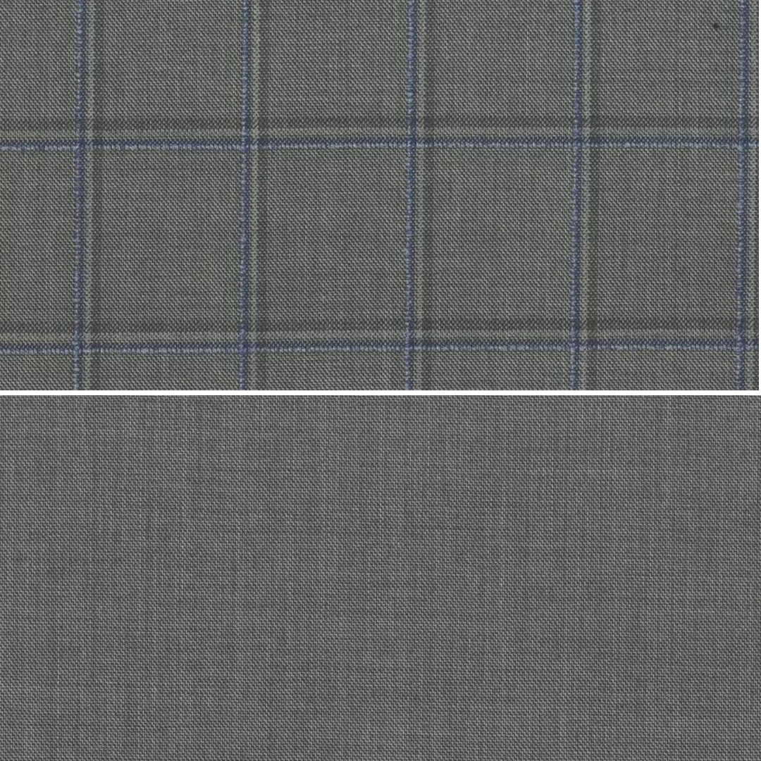 SCABAL-CROSSOVER 1+1=4系列-淺灰色格紋面料與同色純色面料