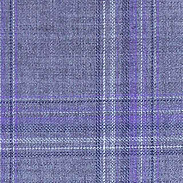 MARZONI淺紫色格紋西裝面料