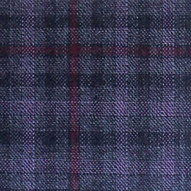 MARZONI深紫色格紋西裝面料
