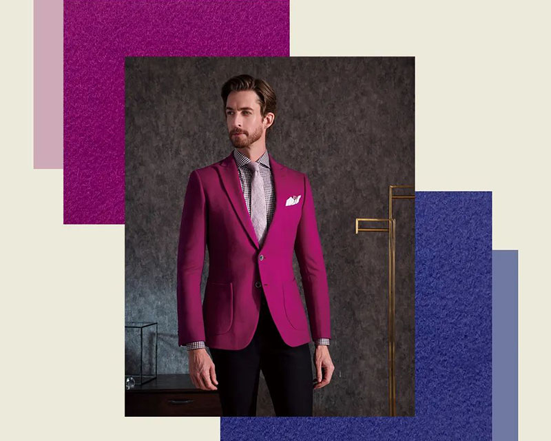 MARZONI莓紅色休閒單西