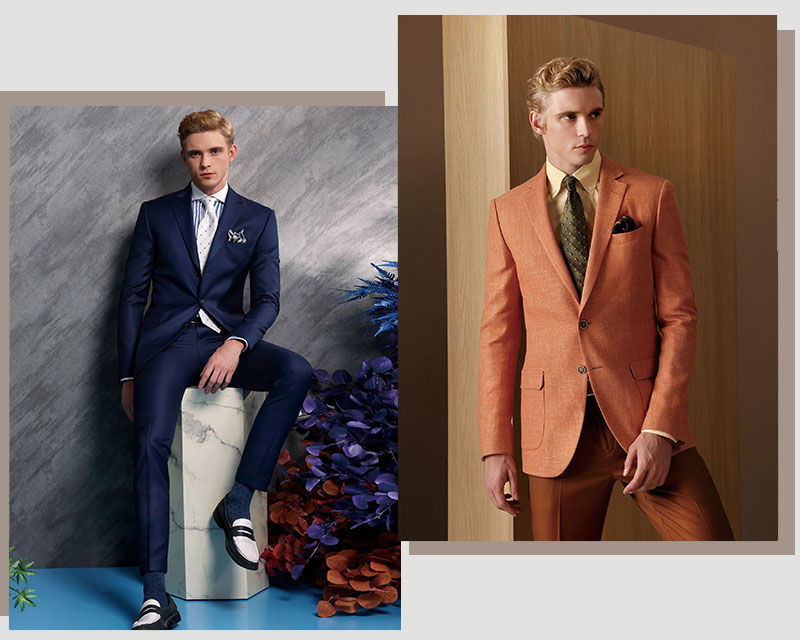 MARZONI藍色男士西裝與咖啡色西裝