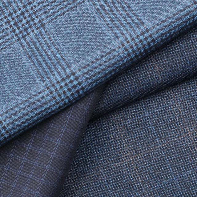 MARZONI藍色親王格紋面料