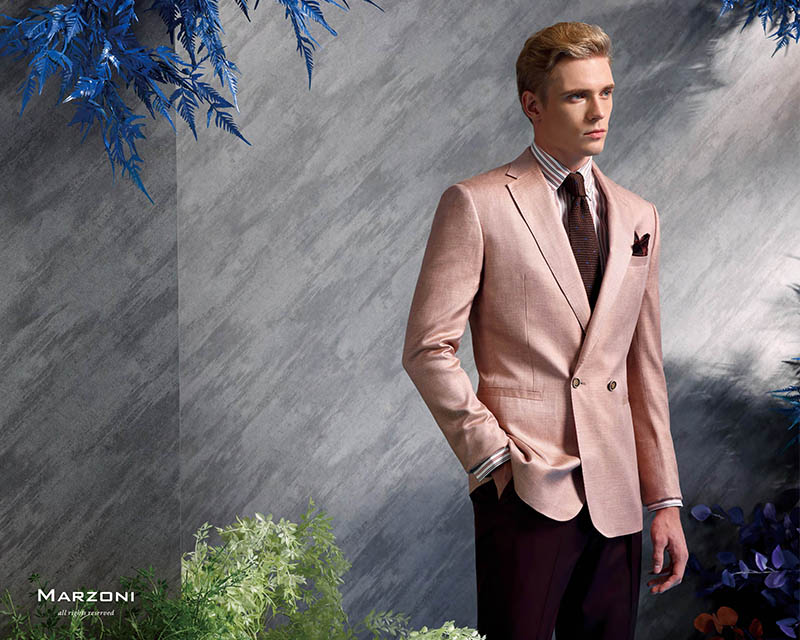 MARZONI粉色男士西裝