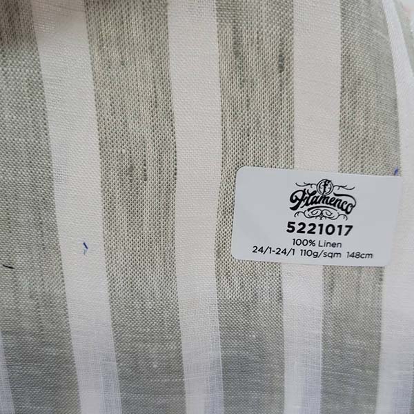 FLAMENCO Linen亞麻寬條紋襯衫面料