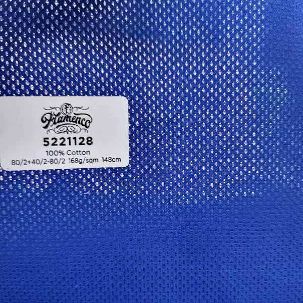 FLAMENCO藍色純棉紗羅襯衫面料