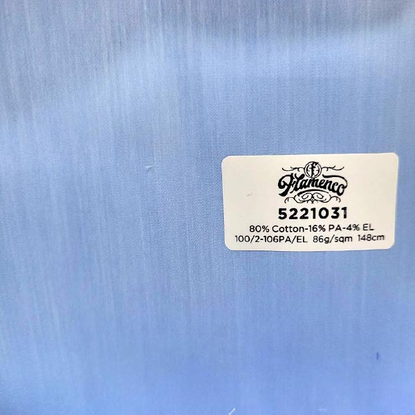 FLAMENCO藍色素面襯衫面料