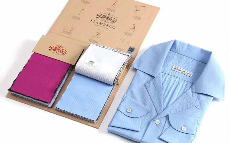 FLAMENCO泡泡紗襯衫面料-藍色素面