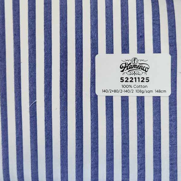 FLAMENCO泡泡紗藍色條紋襯衫面料