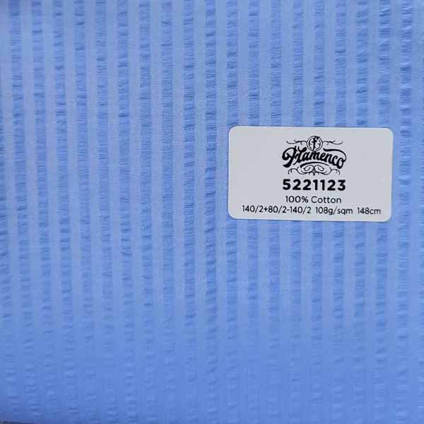FLAMENCO泡泡紗藍色面料