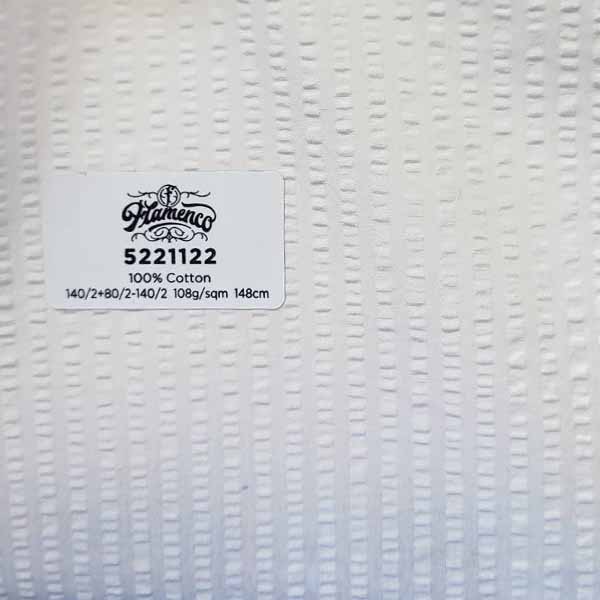 FLAMENCO泡泡紗白色襯衫面料