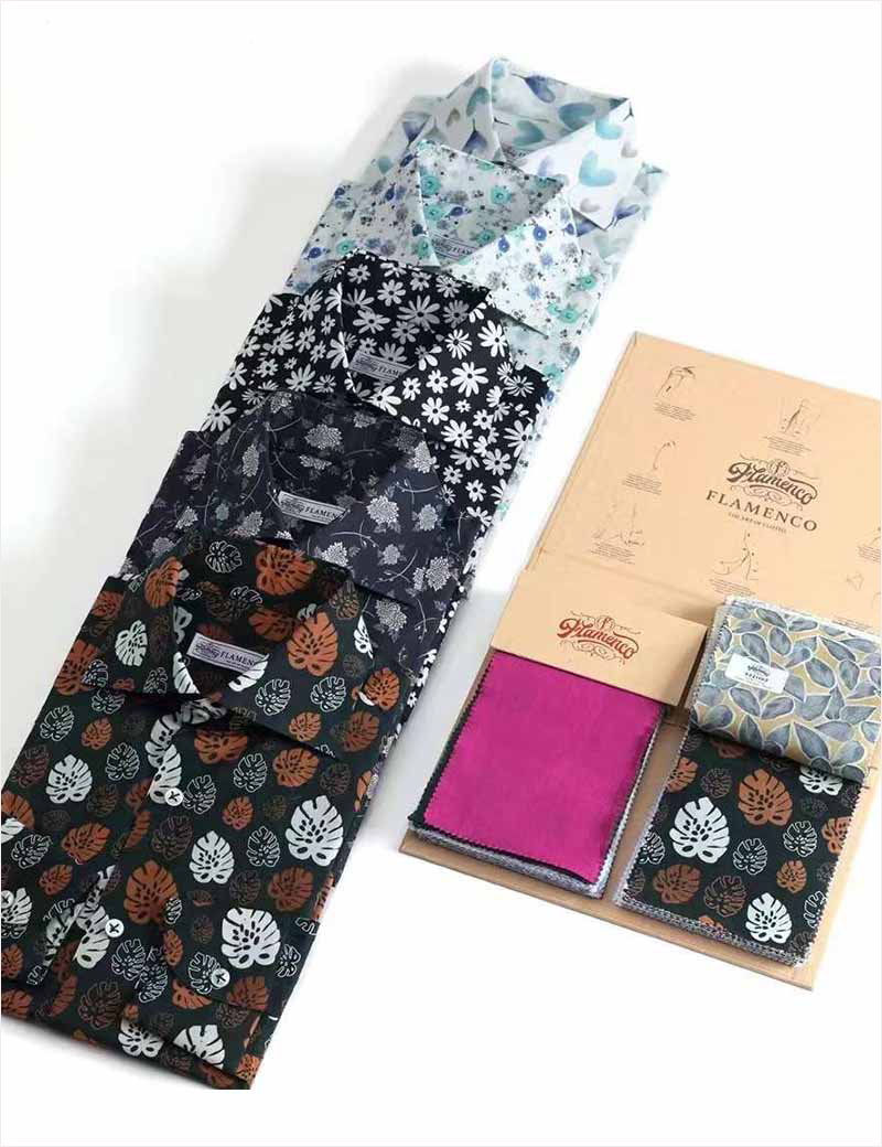 FLAMENCO亞麻印花襯衫