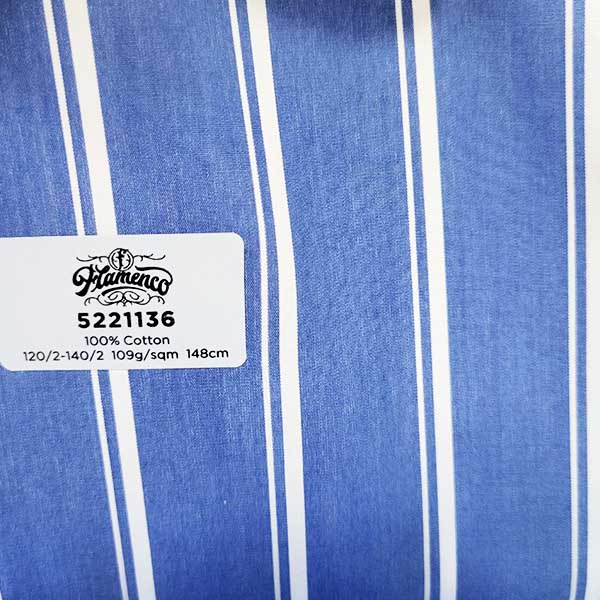 FLAMENCO藍色條紋襯衫面料