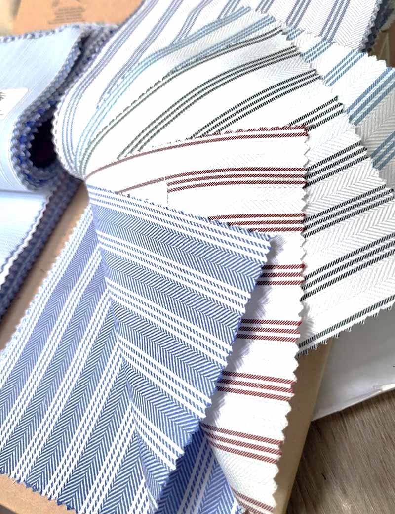 FLAMENCO條紋人字紋襯衫面料