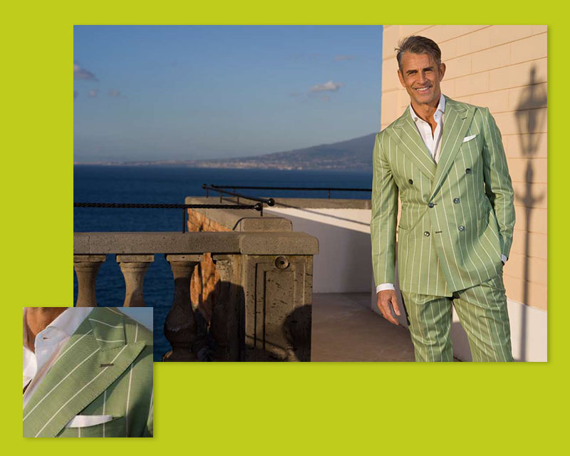 ARISTON春夏綠色直條紋套裝