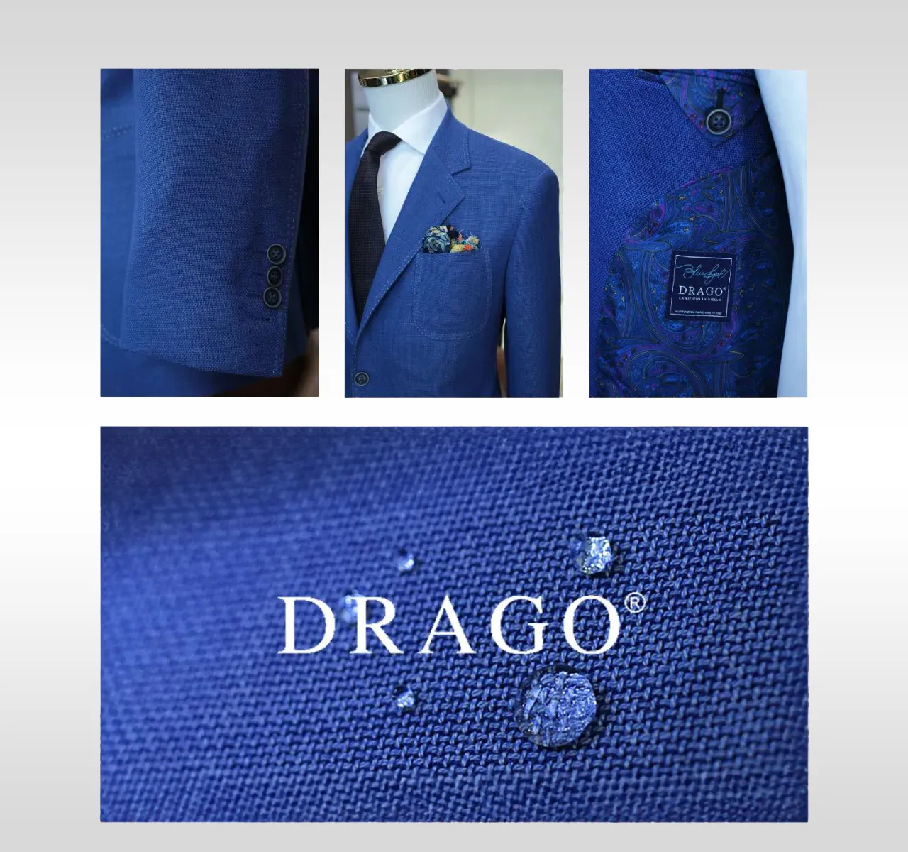 DRAGO BlueFeel Super 140's 藍色面料及西裝