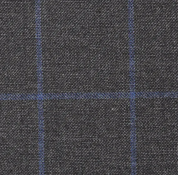 Cortina Super 130's 深灰色格紋面料