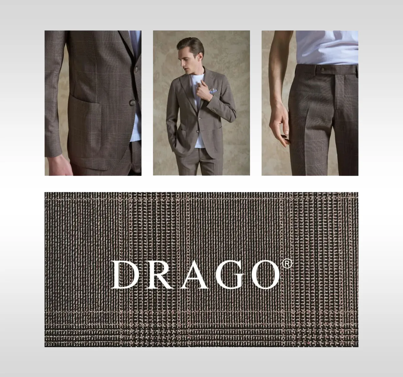 DRAGO品牌經典格紋西裝及西裝褲搭配