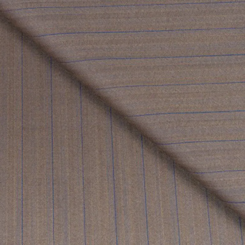 Sun Dream Super 150's茶色條紋面料
