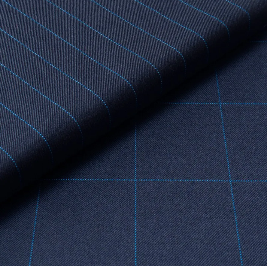 TARGET系列-深藍色格紋西裝面料