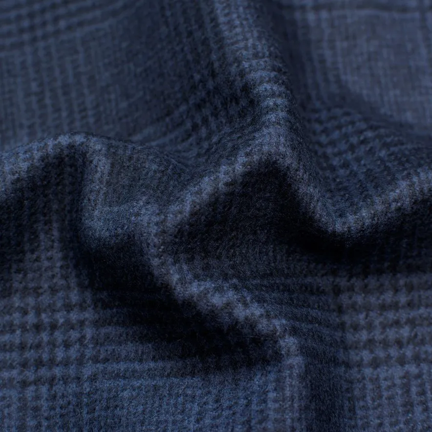 CLASSIC WOOLLEN FLANNEL系列-藍色格紋法蘭絨面料