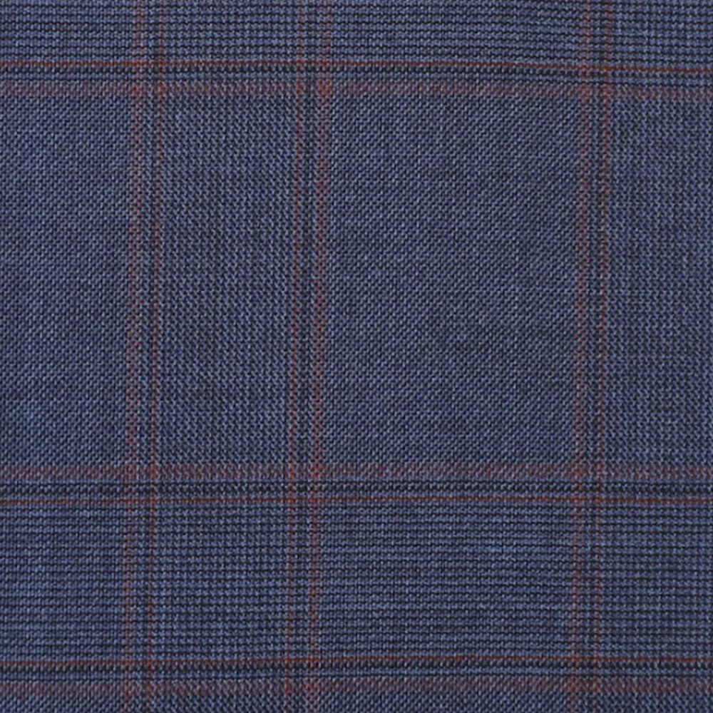 VBC Super 150's Revenge系列灰藍色格紋西裝面料