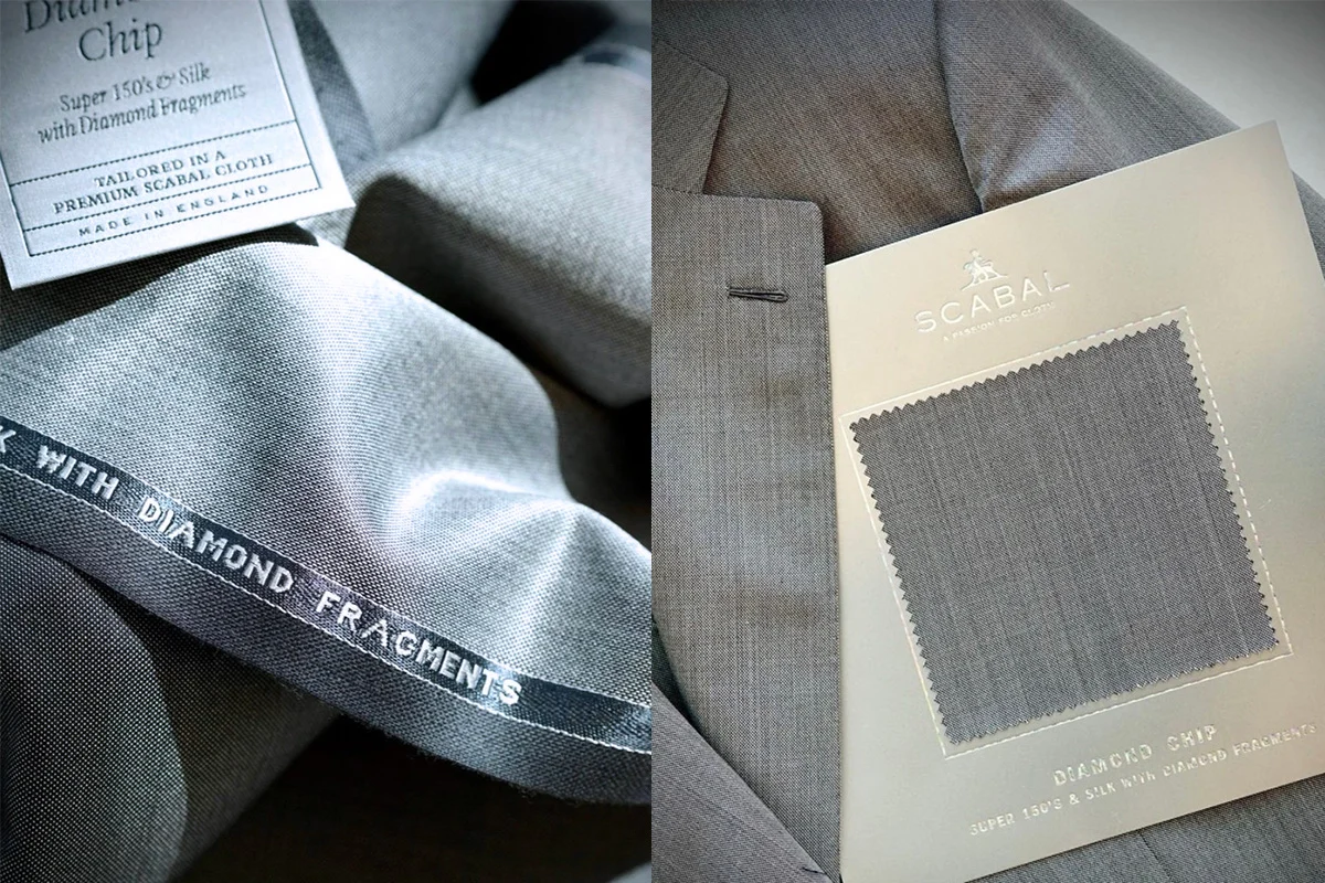 灰色鑽石紗西裝面料