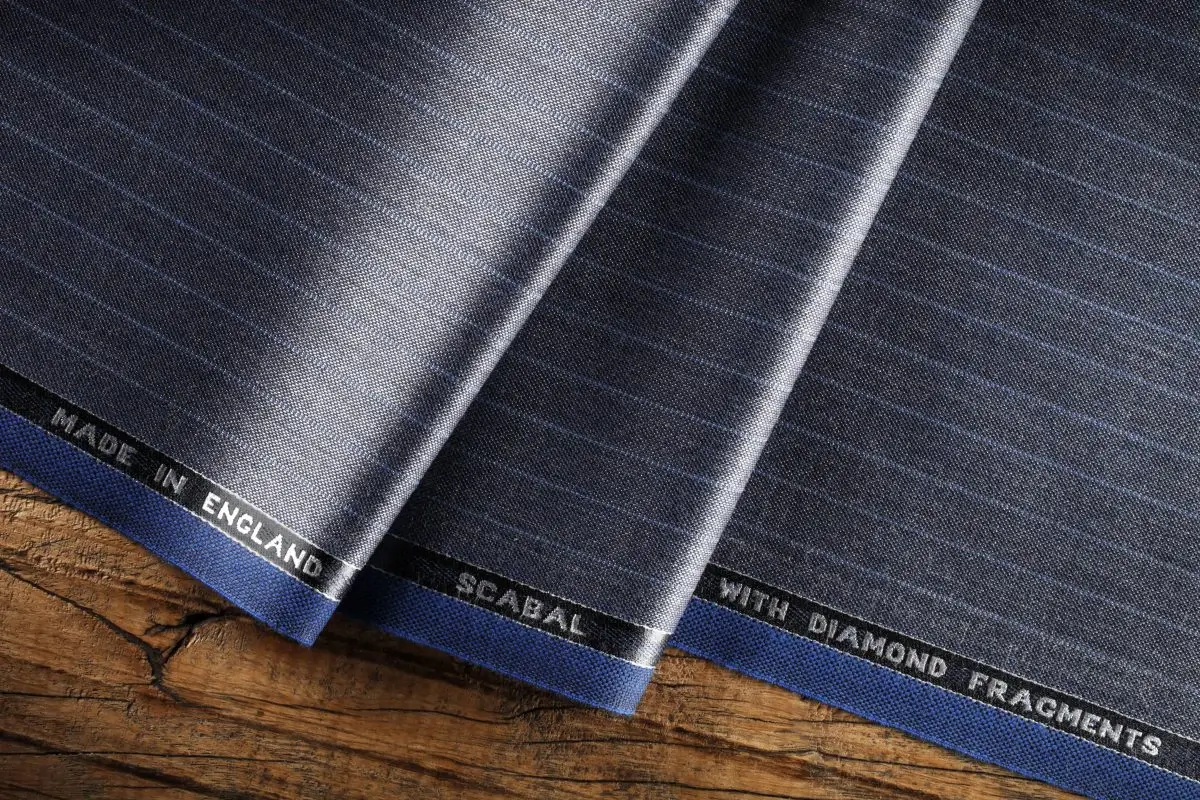 SCABAL深灰色鑽石紗西裝面料