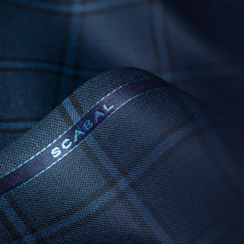 綠色格紋鑽石紗西裝面料