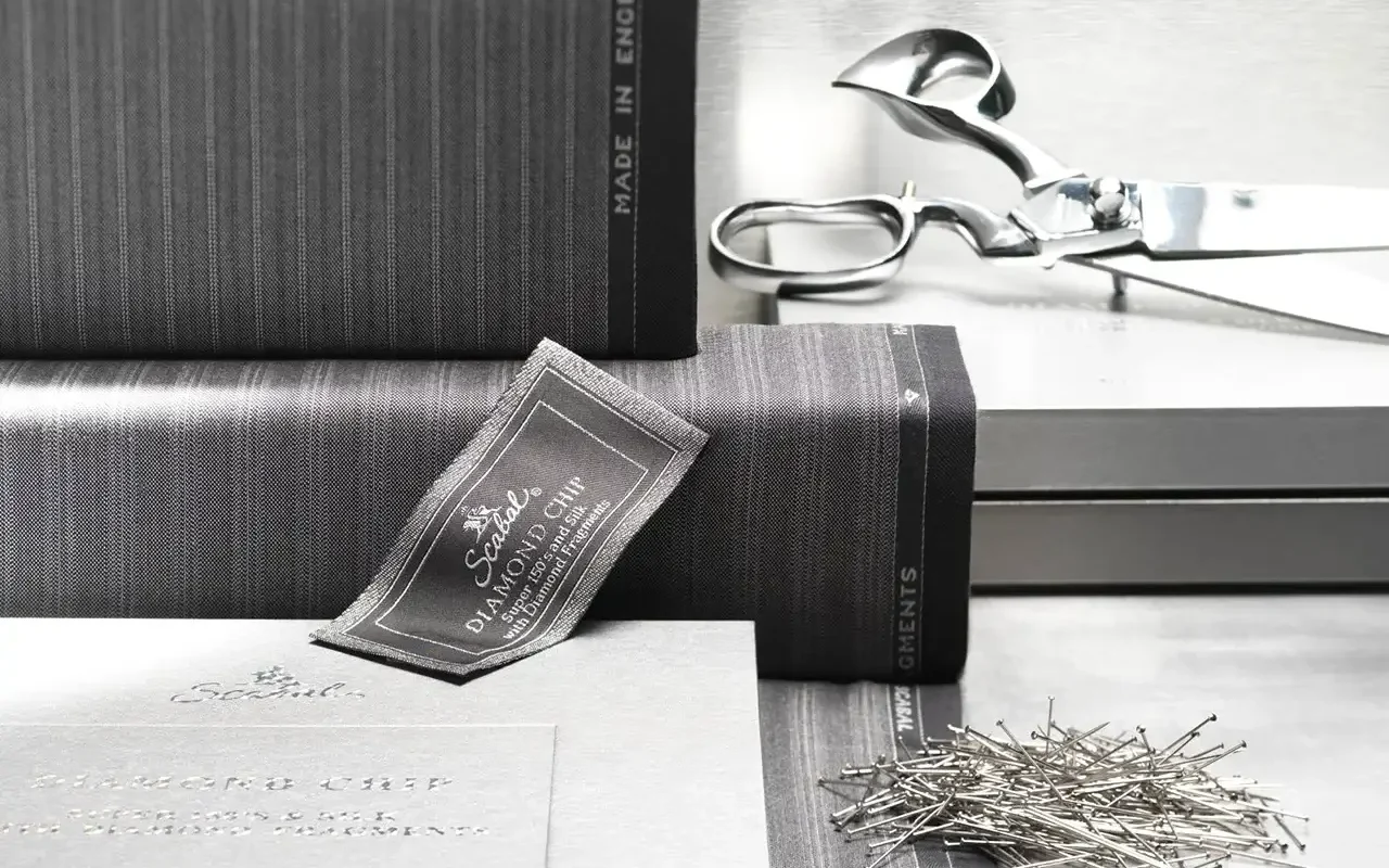 SCABAL灰色條紋西裝面料