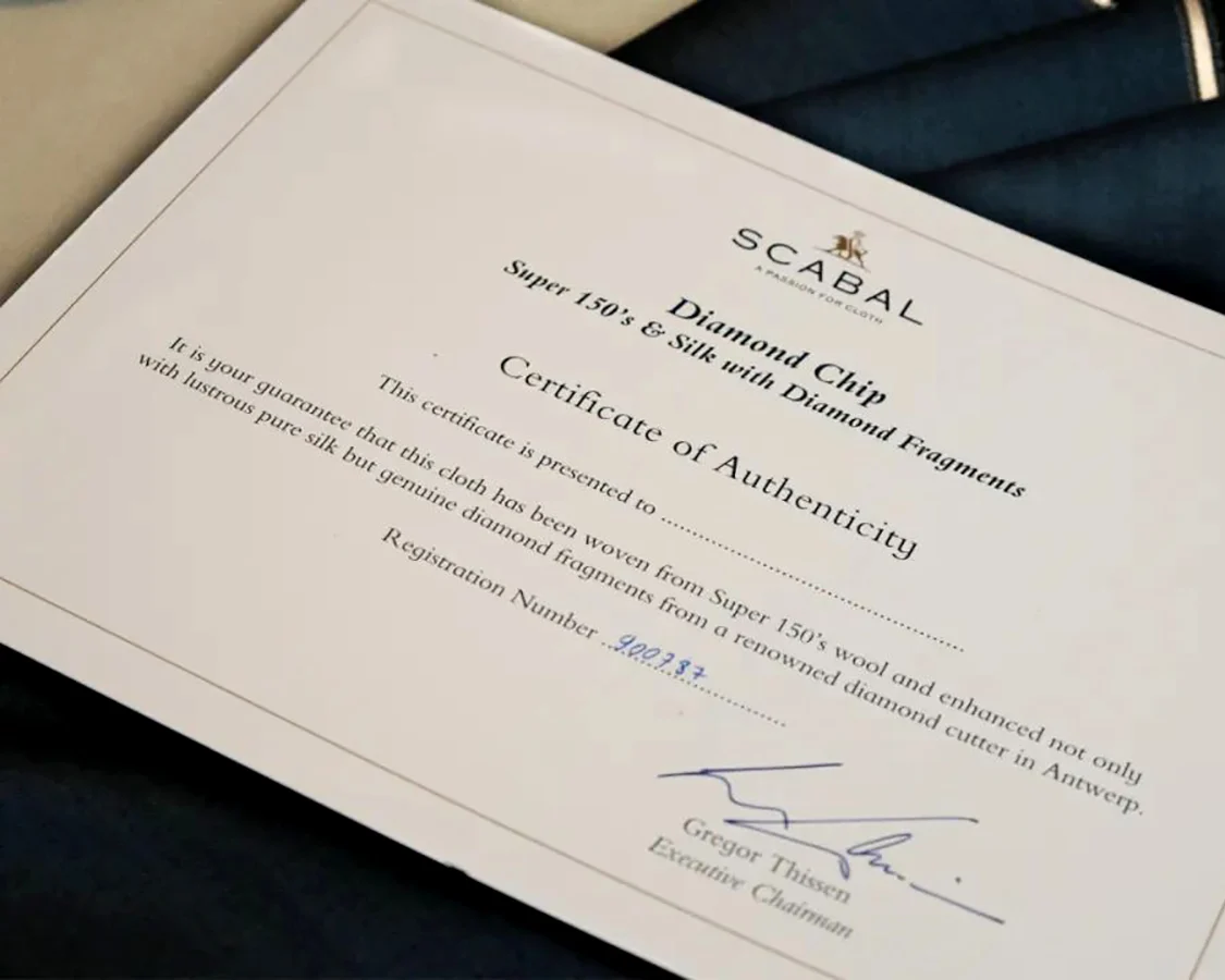 SCABAL面料保證書